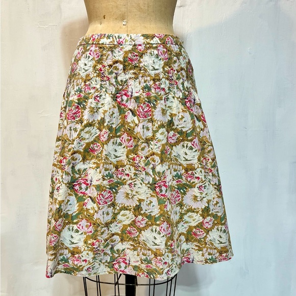 Country cottage cabbage rose midi skirt 100% cotton a-line shabby chic Victorian - Picture 7 of 10